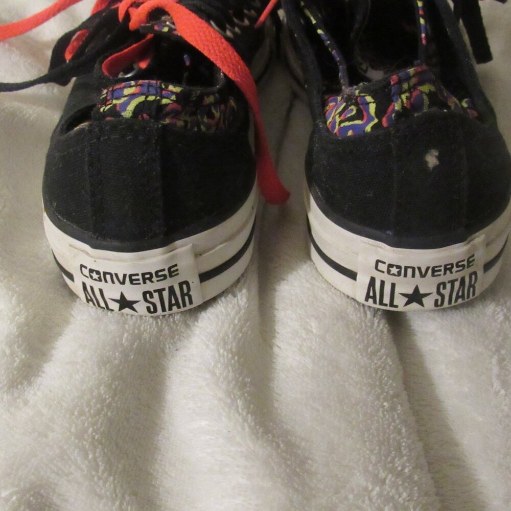 Converse Double Tongue Black/Multi Color Kids Size 7 - Picture 5 of 9